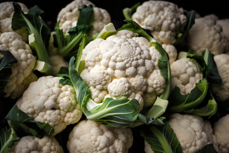 Cauliflower background. Fresh cauliflower close up. Cauliflower background.の写真素材