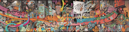 Cartoon Illustration of Street Art Background. Hand Drawn Street Art Illustrationの写真素材