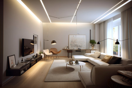 Modern living room interior design. 3d render. Living room.の写真素材
