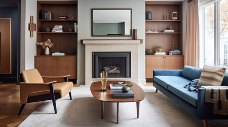 Modern living room interior design. 3d render concept of living room.の写真素材