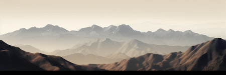 Mountain landscape panorama. 3D illustration. Computer generated image.の写真素材