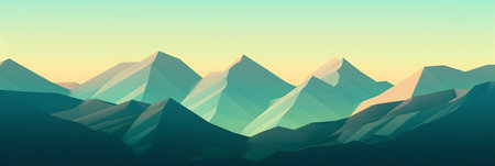 Mountains in the evening. Landscape of the mountains. illustrationの写真素材