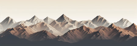 Mountain landscape. 3d vector illustration of a mountain range.の写真素材