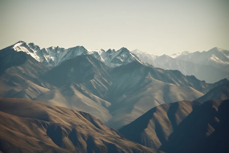 Beautiful view of mountains in Leh Ladakh, Jammu and Kashmir, Indiaの写真素材