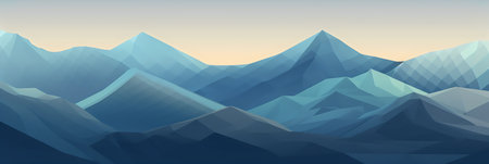 Landscape with mountains and blue sky. Vector illustration. EPS 10の写真素材