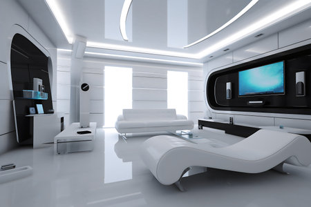 3d rendering of a modern medical room in a hospital with white wallsの写真素材