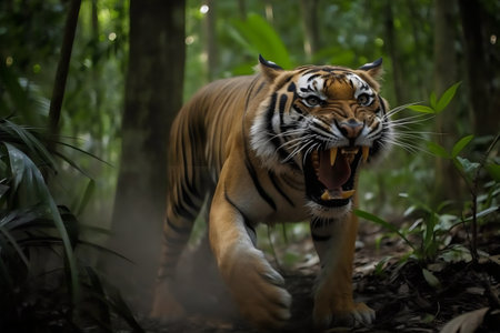Sumatran tiger (Panthera tigris altaica)の写真素材