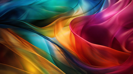 abstract multicolored wavy background with some smooth lines in itの写真素材