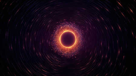 Abstract background. luminous swirling. Elegant glowing circle. Sparking particle. Space-tunnel. Colorful ellipsis. glint sphereの写真素材