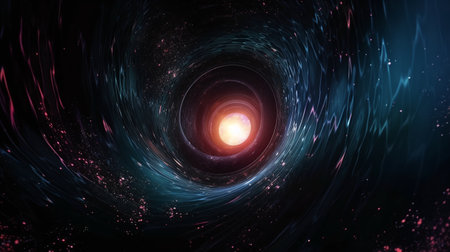 Futuristic abstract space background, 3D rendering with DOFの写真素材