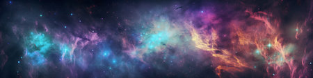 Abstract background with nebula and stars. Colorful space background.の写真素材
