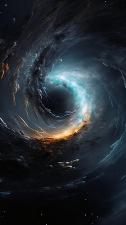 Stars of a planet and galaxy in a free space. 3D renderingの写真素材