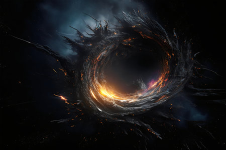Fractal image of a spiral galaxy. Abstract space background.の写真素材