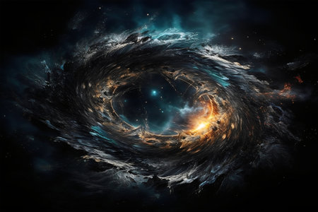 Galaxy in space, computer generated abstract background, 3D renderingの写真素材