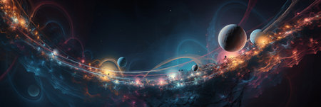 Planets and galaxy, science fiction wallpaper. Beauty of deep space.の写真素材