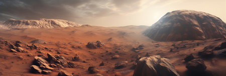 Alien Planet - 3D Rendered Computer Artwork. rocks and desertの写真素材