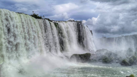 Iguazu Falls, one of the most powerful waterfalls in the worldの写真素材
