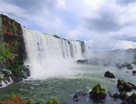 Iguazu Falls, Brazil. Iguazu Falls is the largest series of waterfalls in the world.の写真素材