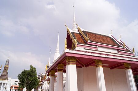 Temple and pagoda at Buddhist templeの写真素材