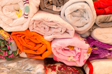 Blanket, quilt and threadの写真素材