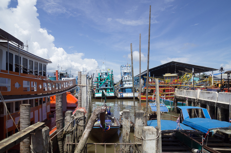 Boats at harbour for fishery and tourismのeditorial素材