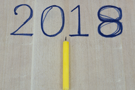 2018 handwriting on grey background for decoration