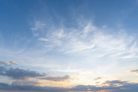 Beautiful morning or evening blue and orange sky with cloudy while sunsets or sunrises was taken at...