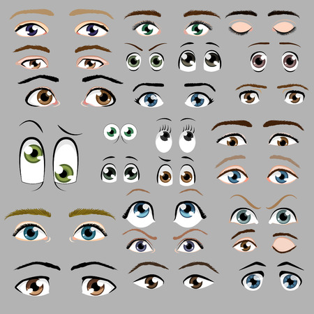 Cartoon eyes vector set