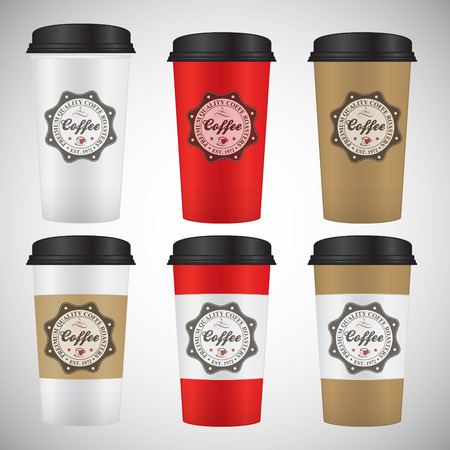 coffee paper cupsのイラスト素材