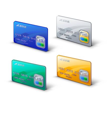 Credit Cards isolated on white. Vector Illustrationのイラスト素材