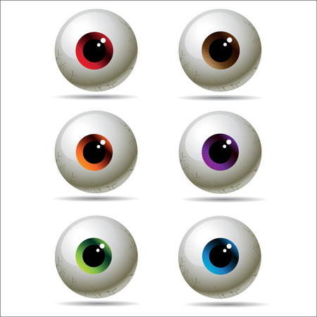 cartoon realistic eye setのイラスト素材