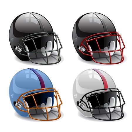  American football helmet setのイラスト素材