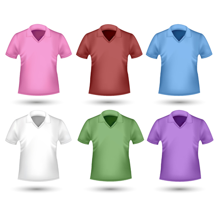 Set of colorful male t-shirtsのイラスト素材