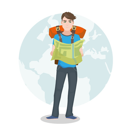 Traveler vector illustrationのイラスト素材