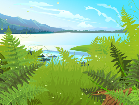 Landscape Nature Vector Backgroundのイラスト素材