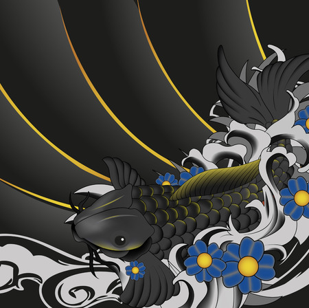 Vector koi fish backgroundのイラスト素材