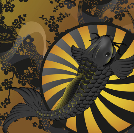 Vector koi fish backgroundのイラスト素材