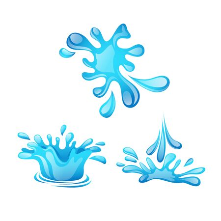 Splash of Sparkling Blue Water Dropsのイラスト素材