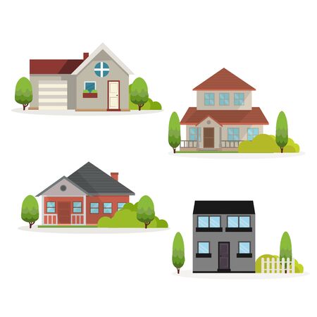 Houses Vector Illustrationのイラスト素材