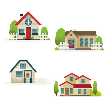 Houses Vector Illustrationのイラスト素材