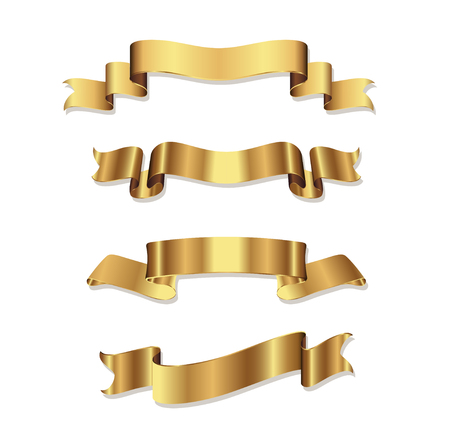 Gold Ribbon Vector Illustrationのイラスト素材