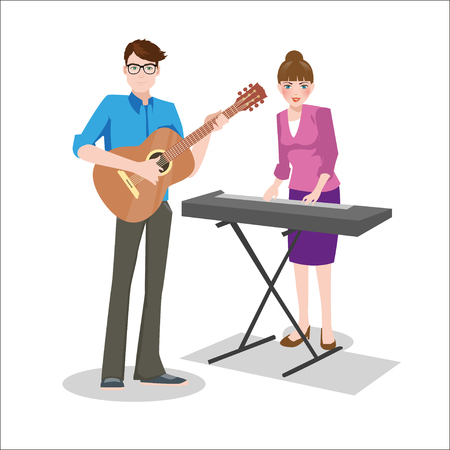 Palying music instrumentのイラスト素材