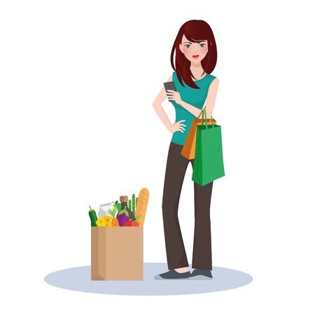 Shopping girlのイラスト素材