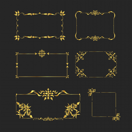 Vintage Golden Frameのイラスト素材