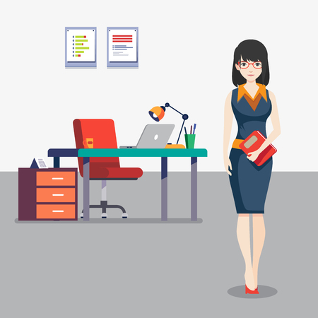 Girl in the office  illustrationのイラスト素材