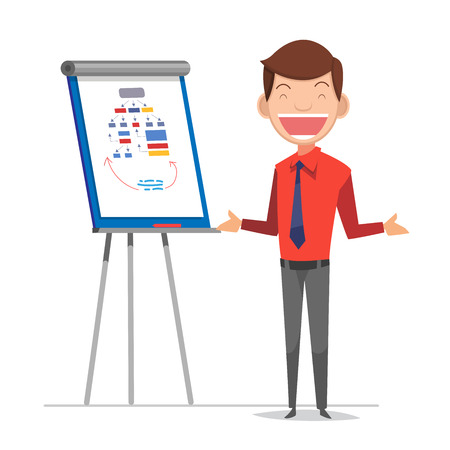 Man doing Business Presentationのイラスト素材