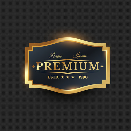 Golden retro badges on black backgroundのイラスト素材