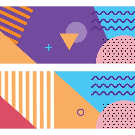 Memphis Banner Vectorのイラスト素材
