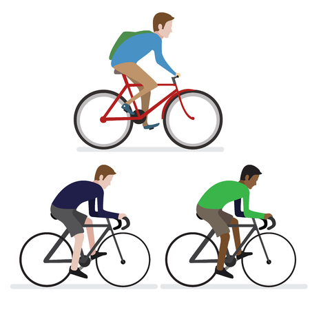 people riding bicycleのイラスト素材