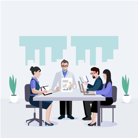 Meeting business people. Teamwork. Discussionのイラスト素材